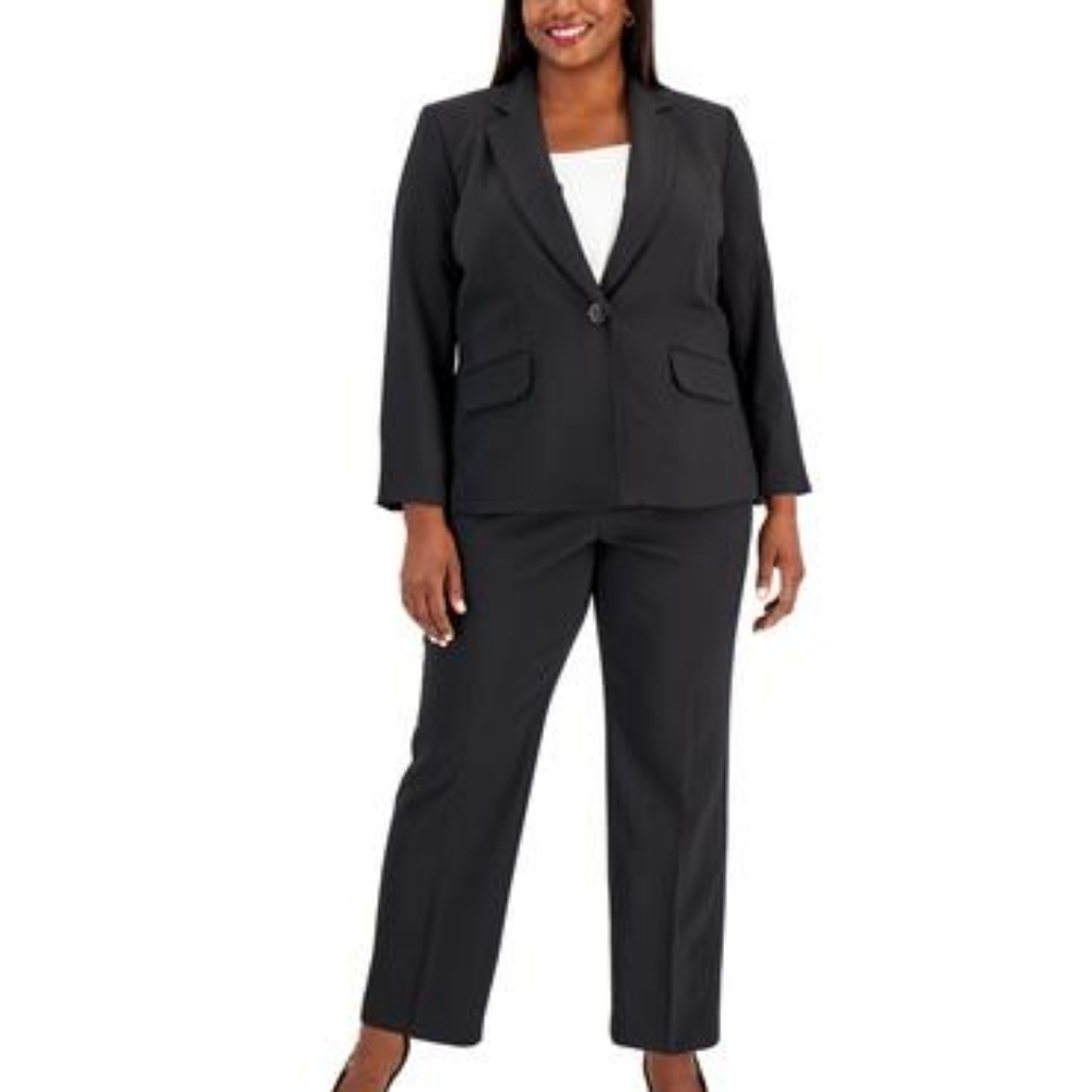 Le Suit Plus Size Seamed Blazer ONLY - Black 14W